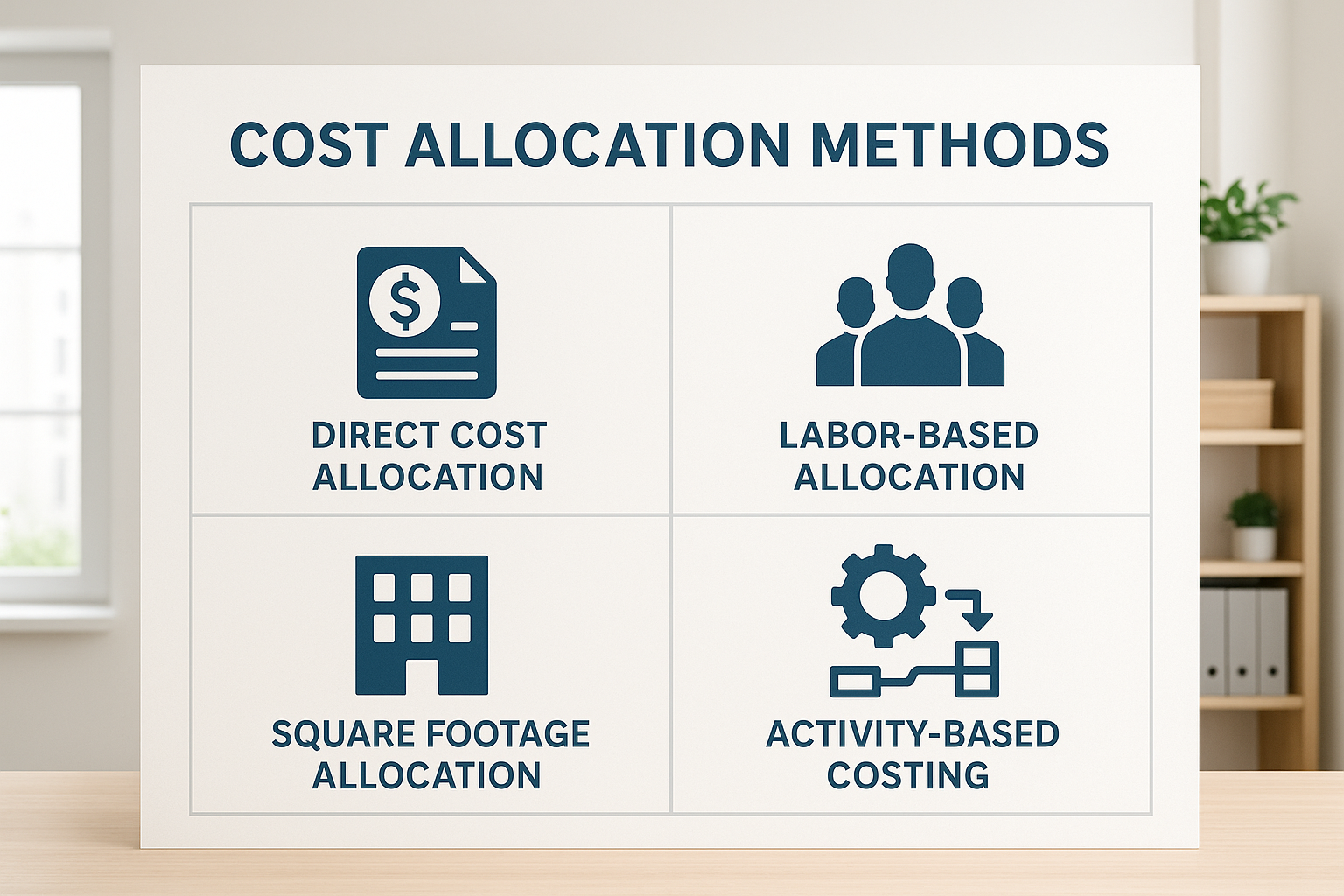 Nonprofit leaders reviewing charts showing donor confidence, compliance, and operational benefits of functional expense allocation